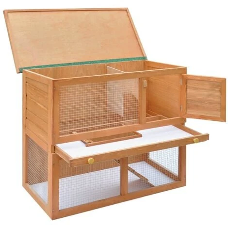 Clapier D'extérieur Enclos Pour Petits Animaux 1 Porte Bois VidaXL 4 Clapier D'extérieur Enclos Pour Petits Animaux 1 Porte Bois VidaXL – Image 4