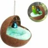 Nid D'oiseau En Coquille De Noix De Coco Naturelle Pour Animal Domestique, Perroquet, Perruche, Calopsitte, Conure, Canari, Pinson, Colombe, Hamster, Rat, Gerbille, Souris