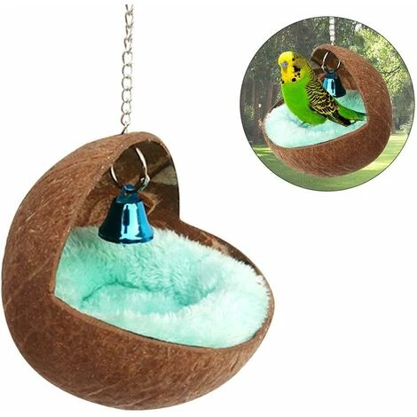Nid D'oiseau En Coquille De Noix De Coco Naturelle Pour Animal Domestique, Perroquet, Perruche, Calopsitte, Conure, Canari, Pinson, Colombe, Hamster, Rat, Gerbille, Souris 1 Nid D'oiseau En Coquille De Noix De Coco Naturelle Pour Animal Domestique, Perroquet, Perruche, Calopsitte, Conure, Canari, Pinson, Colombe, Hamster, Rat, Gerbille, Souris