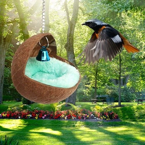 Nid D'oiseau En Coquille De Noix De Coco Naturelle Pour Animal Domestique, Perroquet, Perruche, Calopsitte, Conure, Canari, Pinson, Colombe, Hamster, Rat, Gerbille, Souris 2 Nid D'oiseau En Coquille De Noix De Coco Naturelle Pour Animal Domestique, Perroquet, Perruche, Calopsitte, Conure, Canari, Pinson, Colombe, Hamster, Rat, Gerbille, Souris – Image 2