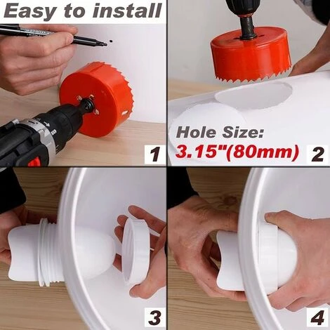 LLING Mangeoire Poules Automatique, Avec 6 Ports Et Scie Cloche, éTanche à La Pluie, Mangeoire à Poulet Sans DéChetsConvient Aux Seaux, Seaux, Boîtes, Auges, Mangeoires à Poulets Zéro Déchet 3 LLING Mangeoire Poules Automatique, Avec 6 Ports Et Scie Cloche, éTanche à La Pluie, Mangeoire à Poulet Sans DéChetsConvient Aux Seaux, Seaux, Boîtes, Auges, Mangeoires à Poulets Zéro Déchet – Image 3