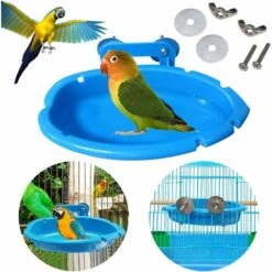 Baignoire Oiseaux Améliorée Bassin Suspendu Baignoire Perroquets Animaux Compagnie Perroquets Animaux Compagnie Baignoire Bain Cage Oiseaux Plateau Support Mangeoire Boîte Douche Eau Accessoires