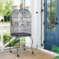 GUOYIHUA® Cage à Oiseau Avec Toit Ouvert Volière Sur Roulettes Pour Canaries Perroquet Perruches Et Calopsitte 59 X 59 X 150 Cm Noir -Trixie || Flamingo Soldes Magasin 95998058 4
