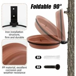 2 PCS Abreuvoir Oiseaux,Mangeoire Pour Oiseaux Exterieur Et Bain D'oiseaux,Abreuvoir Pour Oiseaux Balcon,Distributeur Nourriture Pour Oiseaux Sauvages,Baignoire à Oiseaux, (Brun) -Trixie || Flamingo Soldes Magasin 96514697 4