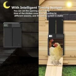 Nouveau Porte De Poulailler Automatique,3.0 Smart Metal Chicken Coop Door,Porte Animale En Métal Avec Minuterie,Suitable For Chickens, Ducks, Pigeons, Etc(Black) 9 Nouveau Porte De Poulailler Automatique,3.0 Smart Metal Chicken Coop Door,Porte Animale En Métal Avec Minuterie,Suitable For Chickens, Ducks, Pigeons, Etc(Black) -Trixie || Flamingo Soldes Magasin 96905778 5