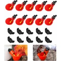 10 Coupes Automatiques Dabreuvoir De Poulet,mangeoire Dabreuvoir Automatique Doiseau De Poule De Poulet-équipement Dalimentation Dabreuvoir De Volaille Pour La Poule De Poulet Doiseau