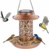 Solaire Mangeoire À Oiseaux Extérieur, Mangeoire À Oiseaux Suspendue En Métal, Mangeoires Oiseaux Pour Nourrir Les Oiseaux En Plein Air Le Jardin