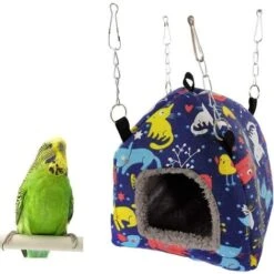 Peluche Hamac Perroquet Suspendu Grotte Cabane Tente Pour Perruche Cockatiel Conure Inséparable Perruche Hamster Gerbille Rat Chinchilla écureuil Cage (M)