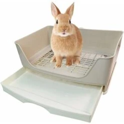 Grande Toilette Pour Lapin Avec Tiroir, Toilette Pour Animaux De Compagnie Toilette D'Angle Pour Formateur De Pot