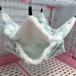 MOWZE Hamac Pour Petit Animal De Compagnie Nid De Cage Hamac Douillet Lit Suspendu à Couchette Our Hamster, Furet, Perroquet, Cochon D'Inde(Vert，20 20cm)