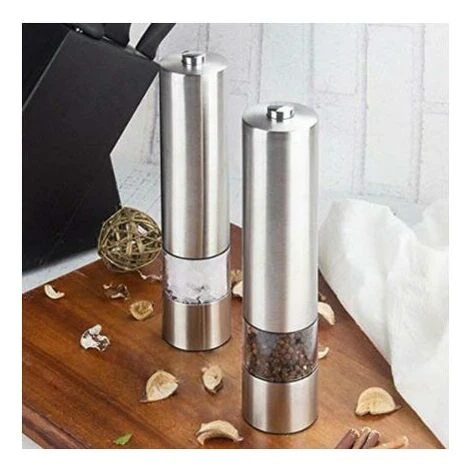 Moulin à Sel Ou à Poivre - Moulin à Poivre En Céramique à Piles - Acier Inoxydable - Moulin Puissant - Lumière LED 2 Moulin à Sel Ou à Poivre - Moulin à Poivre En Céramique à Piles - Acier Inoxydable - Moulin Puissant - Lumière LED – Image 2