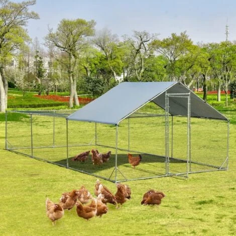 COSTWAY Poulailler En Acier Galvanisé 18㎡-6 X 3 X 1,95 M, Grand Enclos Poule Avec Porte Verrou, Abri Étanche, Résistant Au Soleil, Toit Pointu Ombragé, Cage Poulet Parc Grillagé Extérieur Pour Animaux 1 COSTWAY Poulailler En Acier Galvanisé 18㎡-6 X 3 X 1,95 M, Grand Enclos Poule Avec Porte Verrou, Abri Étanche, Résistant Au Soleil, Toit Pointu Ombragé, Cage Poulet Parc Grillagé Extérieur Pour Animaux