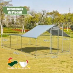 COSTWAY Poulailler En Acier Galvanisé 18㎡-6 X 3 X 1,95 M, Grand Enclos Poule Avec Porte Verrou, Abri Étanche, Résistant Au Soleil, Toit Pointu Ombragé, Cage Poulet Parc Grillagé Extérieur Pour Animaux 9 COSTWAY Poulailler En Acier Galvanisé 18㎡-6 X 3 X 1,95 M, Grand Enclos Poule Avec Porte Verrou, Abri Étanche, Résistant Au Soleil, Toit Pointu Ombragé, Cage Poulet Parc Grillagé Extérieur Pour Animaux -Trixie || Flamingo Soldes Magasin 97838889 5
