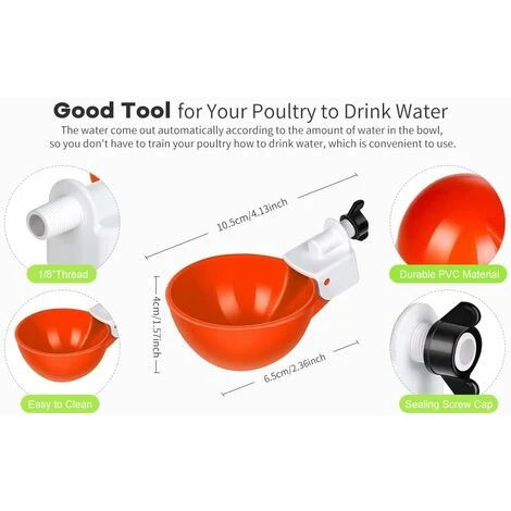 5 Pcs, Abreuvoir Poules, Abreuvoir Automatique Poule Kit, Abreuvoirs Automatiques De Poulet, Convient Aux Oiseaux, Volailles, Pigeons, Poulets, Canards 4 5 Pcs, Abreuvoir Poules, Abreuvoir Automatique Poule Kit, Abreuvoirs Automatiques De Poulet, Convient Aux Oiseaux, Volailles, Pigeons, Poulets, Canards – Image 4