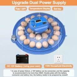 KAEJYIUT 26Incubateurs D'oeufs Pour Poulets, Mire D'oeufs, Tourneur D'oeufs Automatique, Ajout D'eau Automatique, Incubateurs D'oeufs De Volaille De Ferme Pour Poulets à Couver Oie Caille Canard Avec -Trixie || Flamingo Soldes Magasin 98444071 4