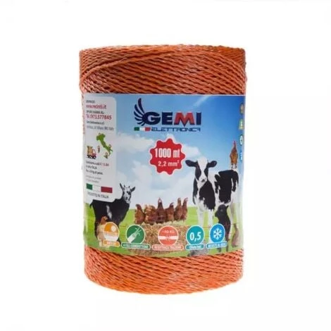 Fil De Cloture Electrique 1000 Mt - 2,2 Mm² Gemi Elettronica - Moutons, Porcs, Bovins, Poulets Et Petits Animaux 2 Fil De Cloture Electrique 1000 Mt - 2,2 Mm² Gemi Elettronica - Moutons, Porcs, Bovins, Poulets Et Petits Animaux – Image 2