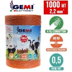 Fil De Cloture Electrique 1000 Mt - 2,2 Mm² Gemi Elettronica - Moutons, Porcs, Bovins, Poulets Et Petits Animaux 6 Fil De Cloture Electrique 1000 Mt - 2,2 Mm² Gemi Elettronica - Moutons, Porcs, Bovins, Poulets Et Petits Animaux -Trixie || Flamingo Soldes Magasin 98523254 3