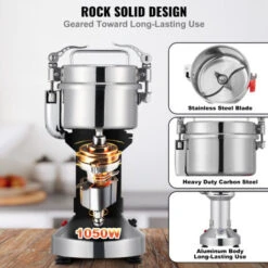 VEVOR Moulin A Grain Electrique 150 G 1050 W Broyeur A Epices Avec Lames Inox A 3 Couches Moulin A Cafe Broyage Super Fin 25000 R/min Finesse 40-200 Mailles Pour Moudre Matieres Secs Cereales Herbes -Trixie || Flamingo Soldes Magasin 99346138 4