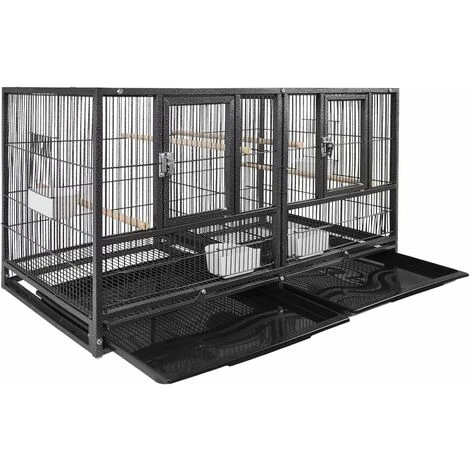 Volière Pour Oiseaux 95,5x45,5x52,5cm Grande Cage à Oiseaux En Métal Pour Perruche Calopsitte Canaris NAIZY 3 Volière Pour Oiseaux 95,5x45,5x52,5cm Grande Cage à Oiseaux En Métal Pour Perruche Calopsitte Canaris NAIZY – Image 3