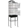 Volière Pour Oiseaux 46x35,5x158,5cm Grande Cage à Oiseaux En Métal Avec Jouets Pour Perruche Calopsitte Canaris, Avec Support NAIZY