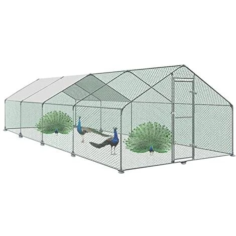 Poulailler Enclos Extérieur Volière Cage Pour Animaux Avec Serrure Armature Acier Galvanisé Poulailler Chenil (3 X 8 X 2 M) NAIZY 1 Poulailler Enclos Extérieur Volière Cage Pour Animaux Avec Serrure Armature Acier Galvanisé Poulailler Chenil (3 X 8 X 2 M) NAIZY
