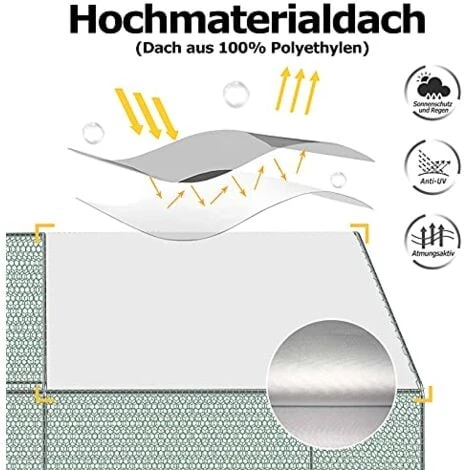 Poulailler Enclos Extérieur Volière Cage Pour Animaux Avec Serrure Armature Acier Galvanisé Poulailler Chenil (3 X 8 X 2 M) NAIZY 3 Poulailler Enclos Extérieur Volière Cage Pour Animaux Avec Serrure Armature Acier Galvanisé Poulailler Chenil (3 X 8 X 2 M) NAIZY – Image 3