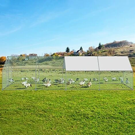 Poulailler Enclos Extérieur Volière Cage Pour Animaux Avec Serrure Armature Acier Galvanisé Poulailler Chenil (3 X 8 X 2 M) NAIZY 5 Poulailler Enclos Extérieur Volière Cage Pour Animaux Avec Serrure Armature Acier Galvanisé Poulailler Chenil (3 X 8 X 2 M) NAIZY – Image 5