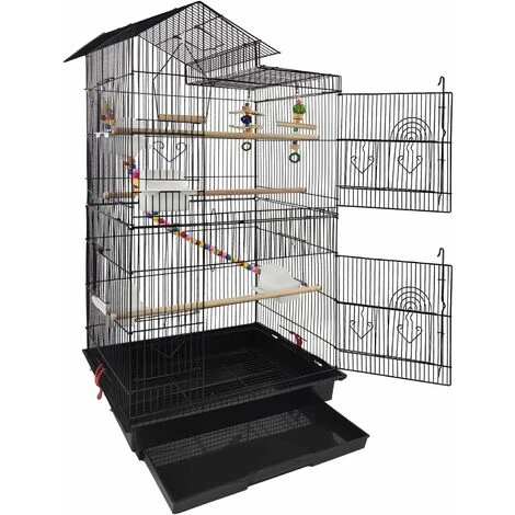Volière Pour Oiseaux 46x35,5x99cm Grande Cage à Oiseaux En Métal Avec Jouets Pour Perruche Calopsitte Canaris, Sans Support NAIZY 3 Volière Pour Oiseaux 46x35,5x99cm Grande Cage à Oiseaux En Métal Avec Jouets Pour Perruche Calopsitte Canaris, Sans Support NAIZY – Image 3