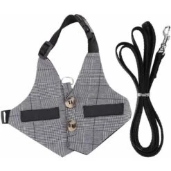 Harnais De Lapin Laisse Harnais Respirant Doux Pour Lapin Avec Laisse Style Gentleman Gilet De Lapin Mignon Avec Décor De Boutons Animaux De Compagnie Costume Formel Réglable Style à Rayures(M)