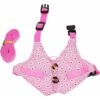 Ensemble Harnais Pour Lapin Avec Laisse Imprimé Floral Costume De Cochon D'Inde Petit Animal Fournitures Pour Lapin, Chaton (rose) Taille M