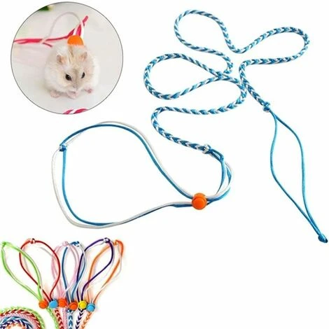 Harnais Et Laisse De Hamster, Corde Réglable De Harnais De Laisse De Hamster D'animal Familier, Corde De Collier De Souris(1.4m-no Bell) 4 Harnais Et Laisse De Hamster, Corde Réglable De Harnais De Laisse De Hamster D'animal Familier, Corde De Collier De Souris(1.4m-no Bell) – Image 4