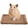 Petit Cochon D'Inde Hamster Lit Maison Rectangulaire Peluche Chaud Tapis Sommeil Pad Coussin Animaux De Compagnie Pour Souris Rats Chinchillas Lapin Hérisson Écureuil Cochon Néerlandais (Marron Clair)