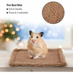 Petit Cochon D'Inde Hamster Lit Maison Rectangulaire Peluche Chaud Tapis Sommeil Pad Coussin Animaux De Compagnie Pour Souris Rats Chinchillas Lapin Hérisson Écureuil Cochon Néerlandais (Marron Clair) -Trixie || Flamingo Soldes Magasin 99755239 5